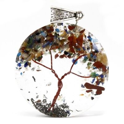 OPP-02 - Orgonite Power Pendant - Round Amethyst Tree (mix) - Sold in 3x unit/s per outer
