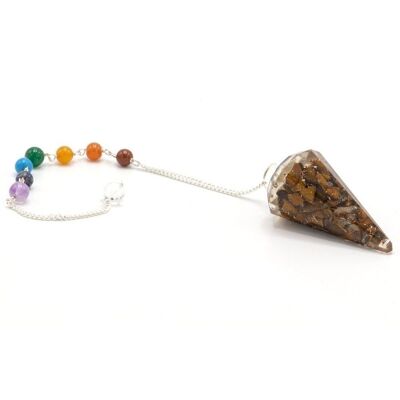 OrgCP-03 - Orgonite Power Chakra Pendulum - Tiger Eye - Sold in 1x unit/s per outer