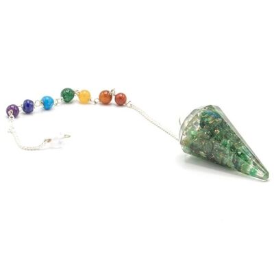 OrgCP-05 - Péndulo de Chakra de Poder de Orgonita - Aventurina Verde - Vendido en 1x unidad/es por exterior