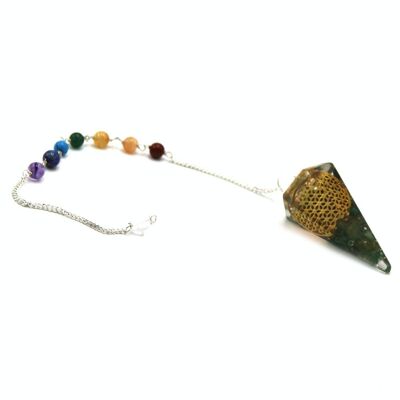 OrgCP-08 - Orgonite Power Chakra Pendulum - Flower of Life - Sold in 1x unit/s per outer