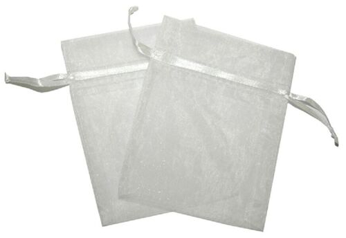 OrgM-01 - Med Organza Bags - White - Sold in 30x unit/s per outer