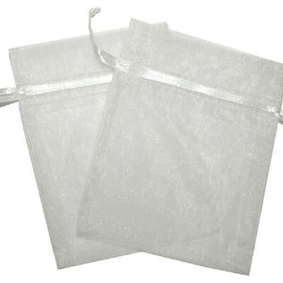 OrgM-01 - Med Organza Bags - White - Sold in 30x unit/s per outer