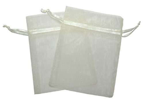 OrgM-02 - Med Organza Bags - Ivory - Sold in 30x unit/s per outer