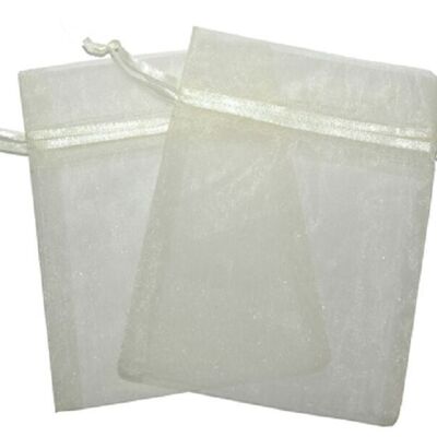 OrgM-02 - Med Organza Bags - Ivory - Sold in 30x unit/s per outer