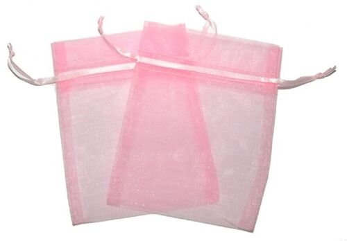 OrgM-04 - Med Organza Bags - Pink - Sold in 30x unit/s per outer