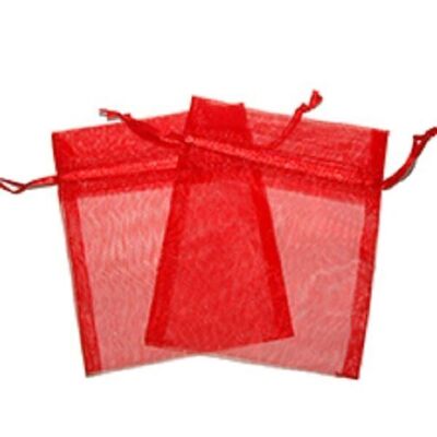 OrgM-12 - Med Organza Bags - Red - Sold in 30x unit/s per outer
