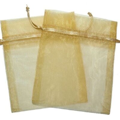 OrgM-14 - Med Organza Bags - Gold - Sold in 30x unit/s per outer