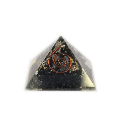 ORGN-01 - Sm Orgonite Pyramid 25mm Gemchips and Copper - Vendu en 1x unité/s par extérieur