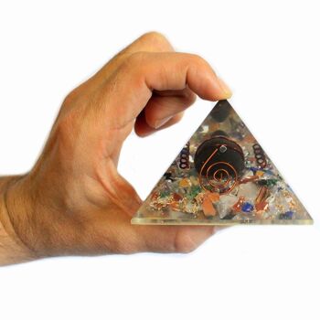 ORGN-03 - Med Orgonite Pyramid 60mm Gemchips, Cuivre, Tortue - Vendu en 1x unité/s par extérieur 4