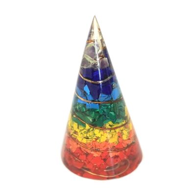 ORGN-06 - Orgonite Cone - 80mm - Multichip - Sold in 1x unit/s per outer