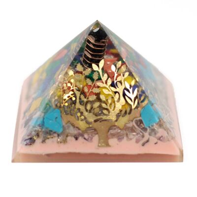 ORGN-12 - Lrg Organite Pyramid 70mm - Tree（earth base) - Sold in 1x unit/s per outer