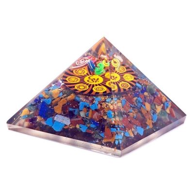 Orgn-16 - Orgonite Pyramid - Om Chakra - 70 mm - Sold in 1x unit/s per outer
