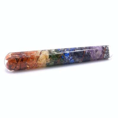 Orgn-25 - Orgonite Chackra and Copper Healing Wand - 140 x 30 mm - Sold in 1x unit/s per outer