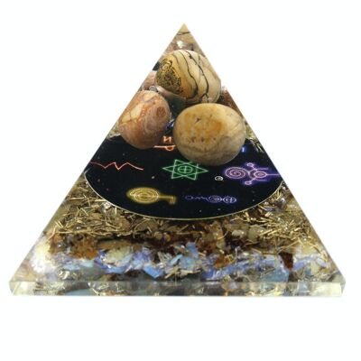 Orgn-27 - Orgonite Pyramid - Midnight Reiki - 70mm - Sold in 1x unit/s per outer