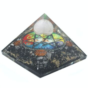 Orgn-26 - Orgonite Pyramid - Midnight Pentagon - 70mm - Vendu en 1x unité/s par extérieur 5