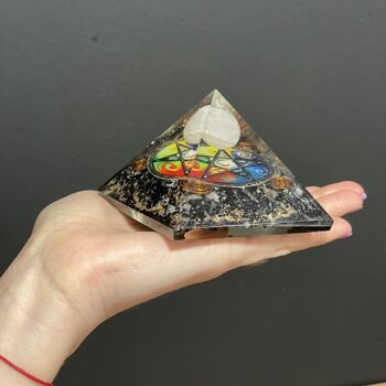 Orgn-26 - Orgonite Pyramid - Midnight Pentagon - 70mm - Vendu en 1x unité/s par extérieur 6