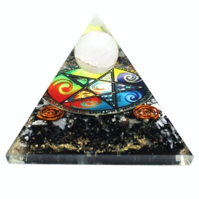 Orgn-26 - Orgonite Pyramid - Midnight Pentagon - 70mm - Venduto in 1x unità/i per esterno