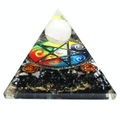 Orgn-26 - Orgonite Pyramid - Midnight Pentagon - 70mm - Sold in 1x unit/s per outer