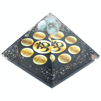 Orgn-28 - Orgonite Pyramid - Midnight Om Chakra - 90mm - Vendu en 1x unité/s par extérieur 5