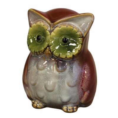 OwlBX-01 - Tirelire hibou en céramique - Rouge - Vendu en 1x unité/s par extérieur