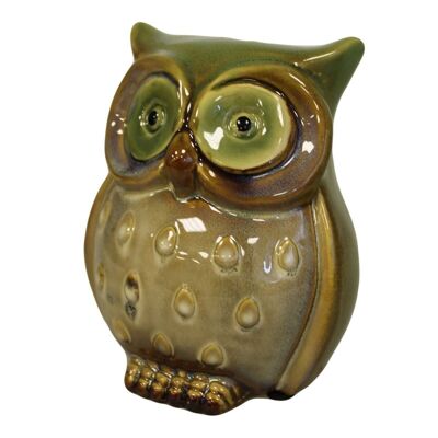 OwlBX-02 - Ceramic Owl Bank - Green - Sold in 1x unit/s per outer