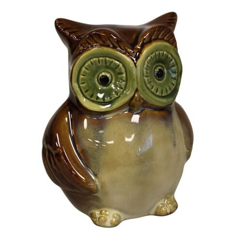 OwlBX-03 - Ceramic Owl Bank - Brown - Sold in 1x unit/s per outer