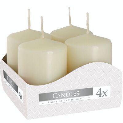 PC-01 - Set of 4 Pillar Candles 40x60mm - Ivory - Sold in 3x unit/s per outer