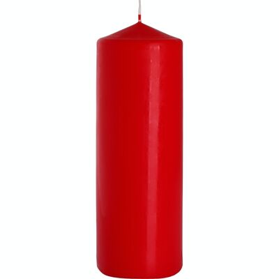 PC-18 - Pillar Candle 80x250mm - Rosso - Venduto in 6x unità per esterno