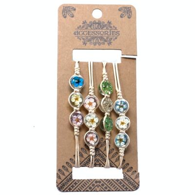PFJ-09 - Pack with 4 Pressed Flowers - Tri-Flower Braclet - Sold in 1x unit/s per outer