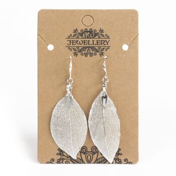 POT-13A - Boucles d'oreilles - Feuille de bravoure - Argent - Vendu en 1x unité/s par extérieur 1