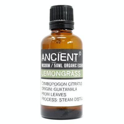 PreOrg-12 - Lemongrass Organic Essential Oil 50ml - Sold in 1x unit/s per outer