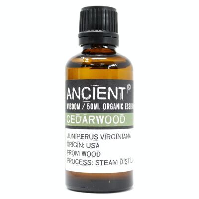 PreOrg-17 - Olio essenziale biologico di legno di cedro 50 ml - Venduto in 1x unità/i per esterno