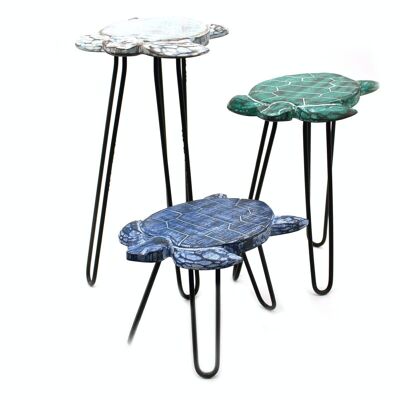 PSS-04 - Set of 3 Albasia Wood Plant Stands - Turtles - Sold in 1x unit/s per outer