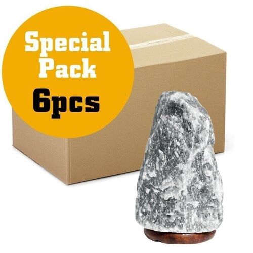QSalt-13GX - Grey Himalayan Natural Salt Lamp - UK Plug- - 3-5kg - Sold in 6x unit/s per outer