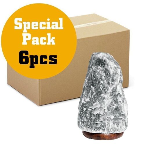 QSalt-13GXEU - Grey Himalayan Natural Salt Lamp - 3-5kg EU cable - Sold in 6x unit/s per outer