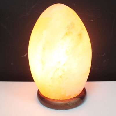 QSalt-28 - Salt Lamp Egg - Wooden Base - UK plug - Sold in 1x unit/s per outer