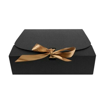 Pack of 12 Black Kraft Box with Bow Ribbon