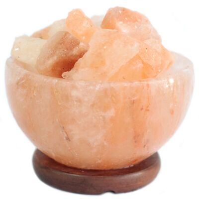 Qsalt-62 - Salt Fire Bowl and Chunks - UK Plug - 15cm x 9cm - Sold in 1x unit/s per outer