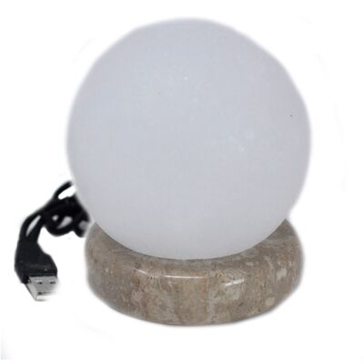 Qsalt-66N - Lámpara de Sal Quality USB Ball BLANCO - 9 cm (multi) - Vendido en 1x unidad/es por exterior