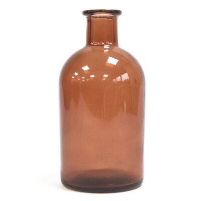 RDBot-05 - Flacon diffuseur à roseau antique rond de 250 ml - Ambre - Vendu en 6x unité/s par extérieur