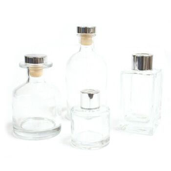 RDBot-07 - Flacon diffuseur à roseau antique rond de 250 ml - Transparent - Vendu en 6x unité/s par extérieur 5