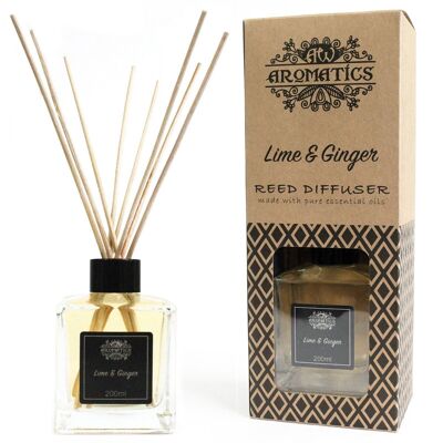 RDEO-05 - 200ml Lime & Ginger Essential Oil Reed Diffuser - Sold in 1x unit/s per outer