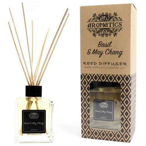 RDEO-11 - 200ml Basil & Maychang Essential Oil Reed Diffuser - Sold in 1x unit/s per outer