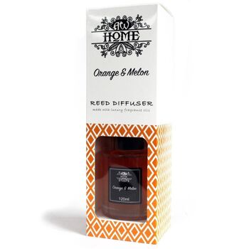 RDHF-06 - Diffuseur à roseaux 120 ml - Orange et melon - Vendu en 1x unité/s par extérieur 6