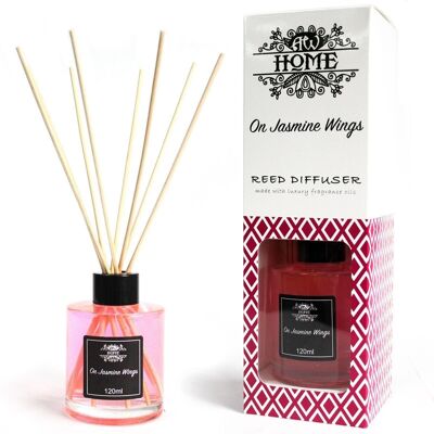 RDHF-07 - 120ml Reed Diffuser - On Jasmine Wings - Sold in 1x unit/s per outer
