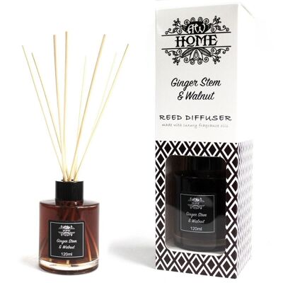 RDHF-10 - 120ml Reed Diffuser - Ginger Stem & Walnut - Sold in 1x unit/s per outer