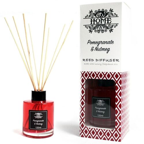 RDHF-11 - 120ml Reed Diffuser - Pomegranate & Nutmeg - Sold in 1x unit/s per outer