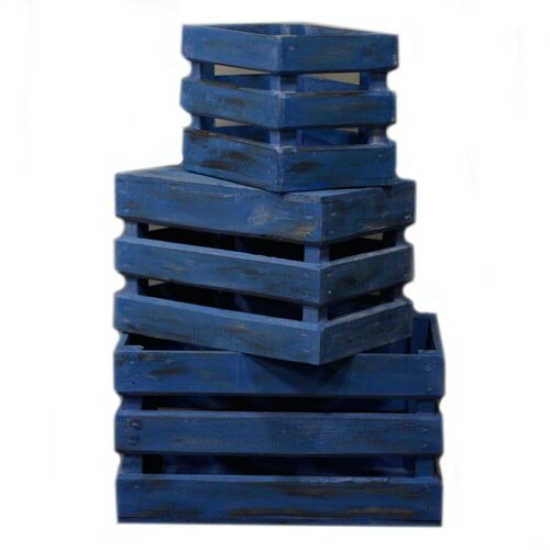 RDS-153 - Fruit Box set of 3 - Bluewash - Sold in 1x unit/s per outer
