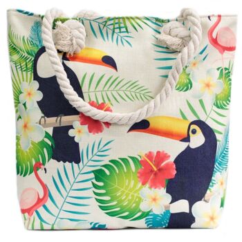 RHSB-14 - Sac à poignée en corde - Toucan tropical - Vendu en 1x unité/s par extérieur 1