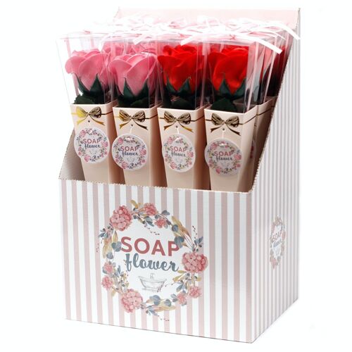 RRSF-04 - Soap Flower - Medium Rose - Sold in 12x unit/s per outer